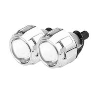 Auréoles pour auto Pour H4 H7 9005 HB3 9006 HB4 Phares Voiture Rénovation 2.5 Pouces 80mm LED Yeux D'ange Projecteur Lentille Feux Œil d'ange pour phare avant(2xLens Silver NoHalo,Left Hand Drive)