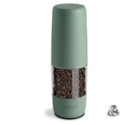 Aurevit Moulin à Poivre Électrique Rechargeable USB-C, Moulin à Poivre Automatique avec Mécanisme en Acier Inoxydable, Réglage de Mouture, Lumière LED, Utilisation à Une Main (Sage)