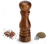 Aurevit Moulin à Poivre Manuel en Bois - Moulin Rechargeable avec Mécanisme en Acier Inox 420, Réglage Externe de la Mouture, Bois d’Acacia, 23 cm