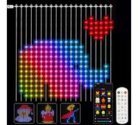 Aurevita Rideau de lumières LED, 2x2m, 400 LEDs, RGBW avec IC, guirlandes lumineuses, connexion Bluetooth, rideau lumineux DIY, rideau LED intelligent, 210 modes pour salon, chambre, fêtes et