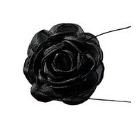 Aurgiarm - Collier ras du cou sexy en dentelle noire à grandes fleurs pour femmes et filles - Bijoux pour dîner, décoration de fête