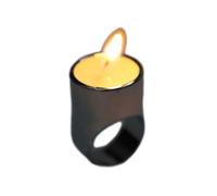 Aurgiarme Bague réglable en forme de bougie avec miroir coloré Bijoux tendance pour femme