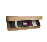 Aurgiarme Boîte de rangement en bois imperméable avec compartiment dissimulé sécurisé - Organiseur mural élégant - Étagère flottante en bois