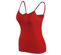 Aurgiarme Caraco confortable avec soutien-gorge à bretelles réglables pour femme, parfait pour le sport et une utilisation quotidienne, soutien-gorge intégré, Rouge, S
