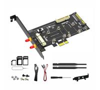 Aurgiarme Carte adaptateur 2 en 1 PCIe vers PCIe 1 x MSATA vers SATA3 avec petit emplacement pour carte pour PC, Wi-Fi, 3G, MSATA Disks