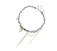 [Aurgiarme] Collier avec pendentif en forme de cœur romantique, collier contemporain en forme de cœur, design artistique de perles pour femme