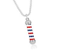 [Aurgiarme] Collier avec pendentif en forme de poteau de barbier au design unique pour coiffeur et amoureux des cheveux