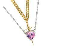 [Aurgiarme] Collier avec pendentif en forme d'épée en forme de cœur réglable à porter au quotidien pour la Saint-Valentin et un anniversaire de mariage