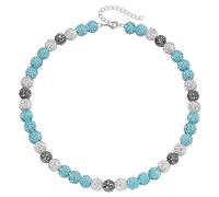 [Aurgiarme] Collier ras du cou en perles et strass style baseball Disco Clavicule Chaîne Accessoire athlétique pour les amateurs de sport