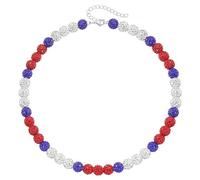 [Aurgiarme] Collier ras du cou en perles et strass style baseball Disco Clavicule Chaîne Accessoire athlétique pour les amateurs de sport