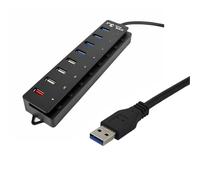 Aurgiarme Hub 8 ports USB 3.0 2.0 avec interrupteur individuel, hub multi-ports USB avec lumière, adaptateur USB multiport USB Extender