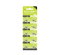 Aurgiarme Lot de 10 piles bouton alcalines AG1 1,55 V 15 mAh LR621 LR60 SR621SW SR60 SR60L SR60 L621 pour montre jouet électronique