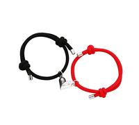 [Aurgiarme] Lot de 2 bracelets magnétiques pour couple avec breloques mutuelles - Cadeau pour homme et femme