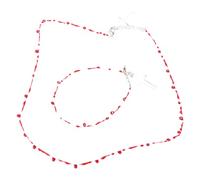 [Aurgiarme] Lot de 2 colliers en forme de croix tendance Hip Hop léger de luxe pour femme Chaîne de clavicule Bracelet tendance en forme de goutte de sang rouge
