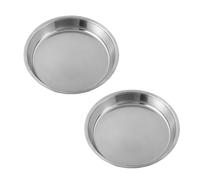 Aurgiarme Lot de 2 plateaux ronds en acier inoxydable pour cuisson à la vapeur - Fait à la main - Outil de préparation des aliments - Moules à gâteaux ronds