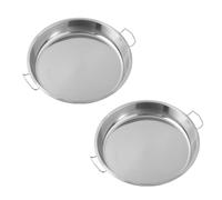 Aurgiarme Lot de 2 plateaux ronds en acier inoxydable pour cuisson à la vapeur - Fait à la main - Outil de préparation des aliments - Moules à gâteaux ronds