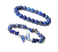 [Aurgiarme] Papillon en cristal unique avec perles en pierre naturelle pour les amateurs de mode