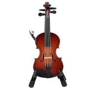 Aurgiarme Petit violon classique en bois avec cordes réalistes et chevilles d'accordage pour les amateurs de musique