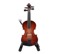 Aurgiarme Petit violon classique en bois avec cordes réalistes et chevilles d'accordage pour les amateurs de musique