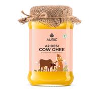Auric A2 Bilona Desi Cow Ghee 1L - Méthode védique Bilona - Caillé traditionnel baratté - Testé en laboratoire - Ghee Danedar - Vache nourrie à l'herbe - Bocal en verre