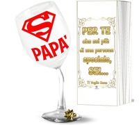 Aurìca Gobelet à vin personnalisé plié « Super Papa » - Idée cadeau fête des pères et anniversaire homme - Verres uniques et amusants