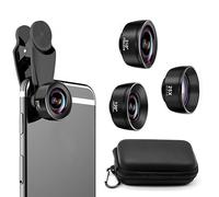 Auricase 3 en 1 Objectif Telephone Portable, Kit Objectif pour iphone, 120° Grand Angle, 25x Macro, 210° Fisheye, Objectif Smartphone pour la Plupart des Smartphones