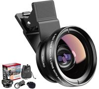 Auricase Objectif 2 en 1 pour téléphone portable, macro, appareil photo de téléphone, grand angle 0,45x, macro 12,5x, objectif de téléphone pour iPhone et compatible avec la plupart des smartphones