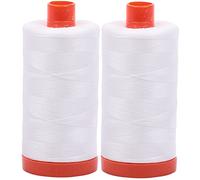 Aurifil 2-Pack 50 WT - Solide - Fils de Coton mako - 1422yds Chaque 2-Pack - Natural White 2021