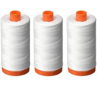 Aurifil A1050-2024 Mako fils de coton solide 50 WT 1422yds Blanc 3 Pack