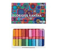 Aurifil Fassett and Liza Lucy Lot de 20 petites bobines de fil de coton mako 12 wt, 54 m par bobine - Glorious Kantha