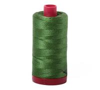 Aurifil Fil de coton 12 W - Vert herbe foncé #5018 (300 m) - 100 % coton égyptien - Idéal pour la broderie à la main, le matelassage, la couture décorative - Fabriqué en Italie