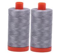 Aurifil Mako 50 WT Filetage 2 grandes bobines en plusieurs couleurs Grey (2605)