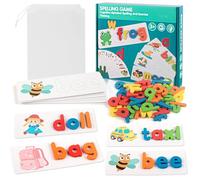 Aurihxus Jeu éducatif de lettres pour enfants à partir de 3, 4, 5, 6, 7, 8 ans, garçons et filles, jouets Montessori en bois, pour enfants de 3 à 8 ans, cadeau de rentrée des classes