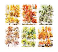 AuriicLeaf Forest Lot de 120 autocollants en PET motif éphémère d'arbre pour scrapbooking, journal, artisanat, projets de bricolage et fournitures artistiques
