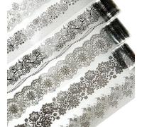 AuriicLeaf Lace Dream Lot de 6 rouleaux de ruban adhésif floral élégant pour scrapbooking, journal, loisirs créatifs et fournitures artistiques