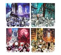 AuriicLeaf Lot de 120 autocollants gothiques éphémères pour journal, papier PET/carton/papier léger, esthétique et sombre