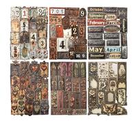 AuriicLeaf Lot de 120 autocollants vintage en relief avec étiquettes autocollantes inscriptibles pour scrapbooking, journal, loisirs créatifs