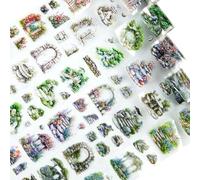 AuriicLeaf Lot de 6 rouleaux de ruban adhésif en PET prédécoupés pour scrapbooking, journal, loisirs créatifs et emballage cadeau