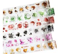 AuriicLeaf Memories of Coffee Lot de 6 rouleaux de ruban adhésif en PET vintage avec clip pour scrapbooking, journal, bricolage et loisirs créatifs