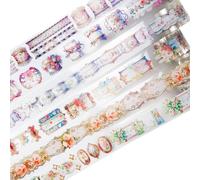 AuriicLeaf Romantic Silk Road Lot de 6 rouleaux d'éphémères vintage pour journal intime, scrapbooking, travaux manuels, projets de bricolage, agendas et fournitures artistiques