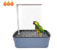 Auriiktch Bird Shower Bath, Parrot Bathtub Bird Automatic Bath Shower with Multiple Faucets, USB Water Cycle Parrot Tub for Cockatiel, Parakeet& Small Medium Birds (1Set)