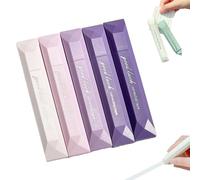 Auriiktch Double Sided Tape Pens, 5PCS Glue Tape Pen, Double Sided Tape Roller Pens for Crafting, Parcels, Cards, Album, Journal, Wrapping Paper (Purple Set)