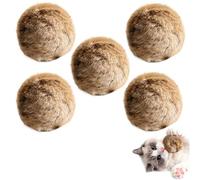 Auriiktch Rabbit Fur Ball Cat Toy, Soft Fluffy Cat Toy Ball with Catnip, Interactive Rabbit Fur Balls for Cats, Silent Indoor Exercise, Durable Cat Toys for Kittens (5PCS)
