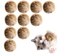 Auriiktch Rabbit Fur Ball Cat Toy, Soft Fluffy Cat Toy Ball with Catnip, Interactive Rabbit Fur Balls for Cats, Silent Indoor Exercise, Durable Cat Toys for Kittens (10PCS)