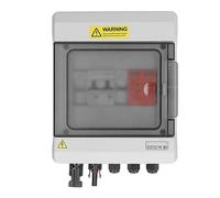 Aurikall Boîtier étanche IP66 - Boîtier de Combinaison PV DC 1000 V 1 entrée 1 Sortie, combinateur de chaînes de Panneaux solaires avec fusible 15 A et disjoncteur 16 A pour systèmes