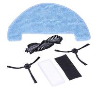 Aurikall Kit de pièces de Rechange pour balayeuse 2 pièces : Brosse roulante, Filtre, Chiffon de Nettoyage et Brosse latérale pour aspirateur Robot A4S
