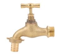 Aurikall Vanne d'eau - Valve de Robinet de Construction en Laiton - Entrée filetée mâle G 1/2" DN15 vers Adaptateur de Tuyau à Connexion Rapide G 3/8" de diamètre extérieur - pour systèmes