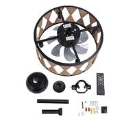 Aurikall Ventilateur de plafond avec télécommande, 7 pales réversibles, moteur CC 6 vitesses, 4 prises E12, industriel intérieur extérieur pour chambre à coucher, salon, terrasse