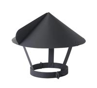 AURIMARA Couvercle de cheminée pour tuyau de fumée - Capuchon de pluie - Embout de cheminée réglable - Noir - Avec fermeture de serrage - Chapeau de cheminée (130 mm)
