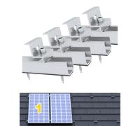 Aurinktron montage pour 1 modules PV, 4 Support de rail en aluminium de 12cm+ 4 Extrémité 30 MM/35 MM Supports en Z Modules| Kit de Support de Panneau Solaire pour toit plat trapézoïdal